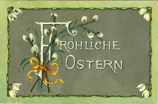 Открытки с надписями Frohe Ostern бесплатно