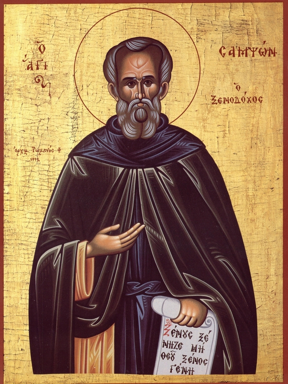 Православная икона преподобного Сампсона Странноприимеца