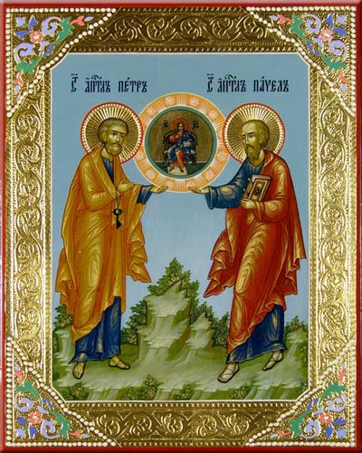 Православная икона святых первоверховных апостолов Петра и Павла