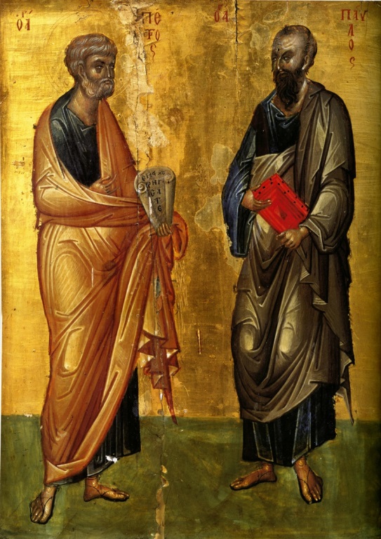 Старые иконы изображения святых первоверховных апостолов Петра и Павла