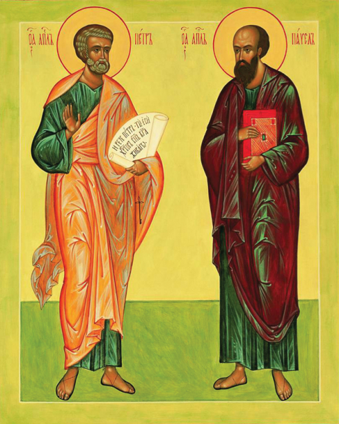Старые иконы изображения святых первоверховных апостолов Петра и Павла