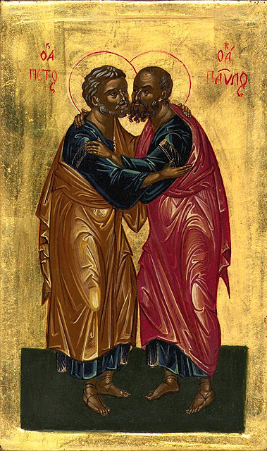 Православная икона святых первоверховных апостолов Петра и Павла