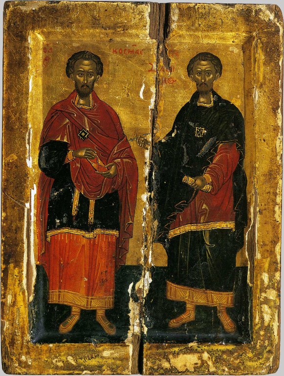 Мучеников бессребреников Космы и Дамиана Римских икона скачать