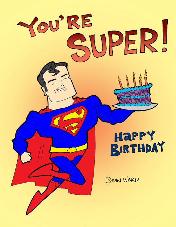 Поздравительные картинки и открытки на день рождения супермена