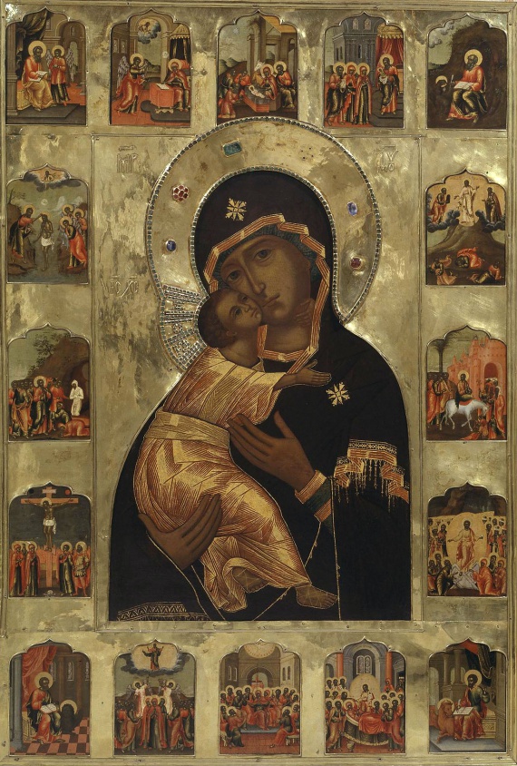 Изображение иконы Богородицы «Владимирская» скачать бесплатно