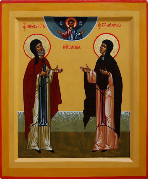 Старые иконы изображения святых Петра и Февронии Муромских