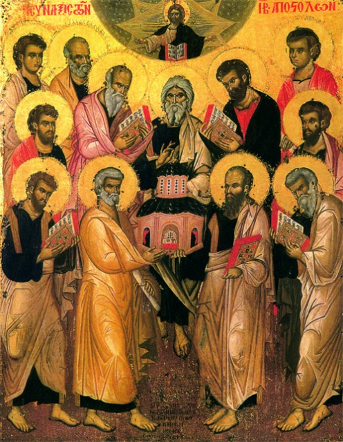 Старые иконы изображения Собор святых славных и всехвальных 12-ти Апос